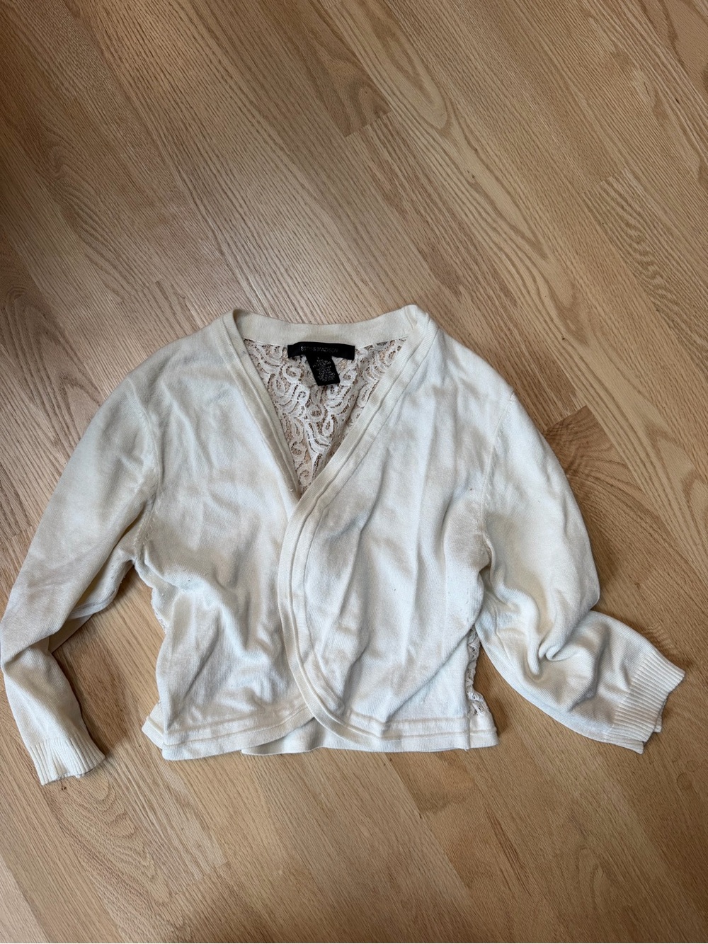 89th & Madison Cream Lace-Back Knit Top